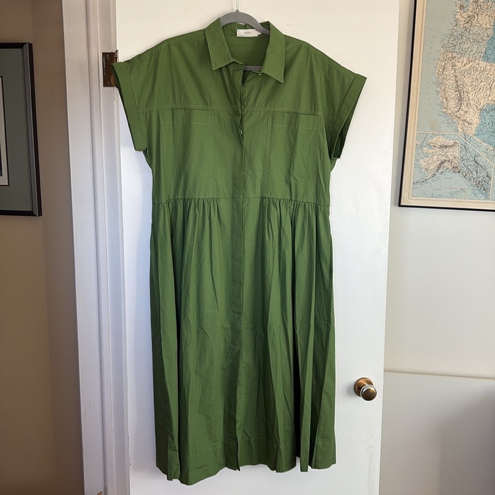 Mate - Harper Shirtdress - Apple Green - L - NWOT - Picture 3 of 5